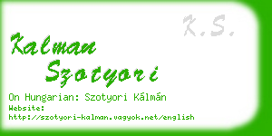 kalman szotyori business card